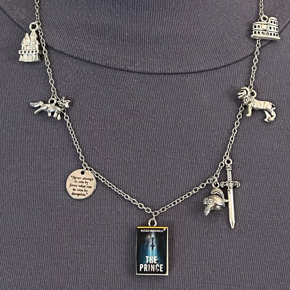The Prince by Niccolo Machiavelli Handmade Renaissance Literature Necklace, Book